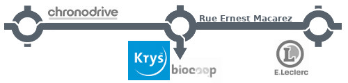 Plan accès Krys Macarez Valenciennes